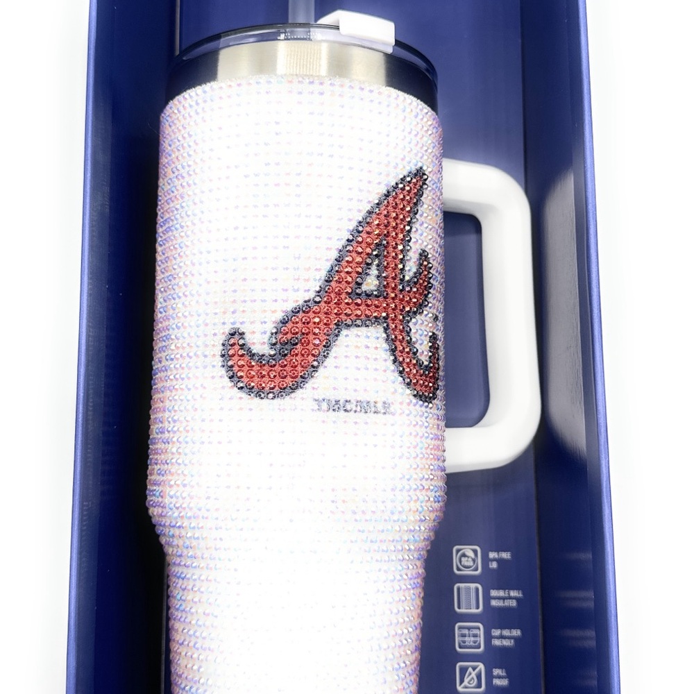 LIMITED EDITION Bling Colossal 46 Oz Tumbler ATLANTA BRAVES! Sparkling Tumbler! - Picture 6 of 7